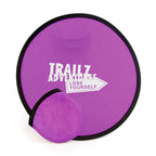 Branded Folding Fabric Frisbee with Storage Pouch in Purple