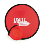 Branded Folding Fabric Frisbee with Storage Pouch in Red