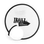 Branded Folding Fabric Frisbee with Storage Pouch in White