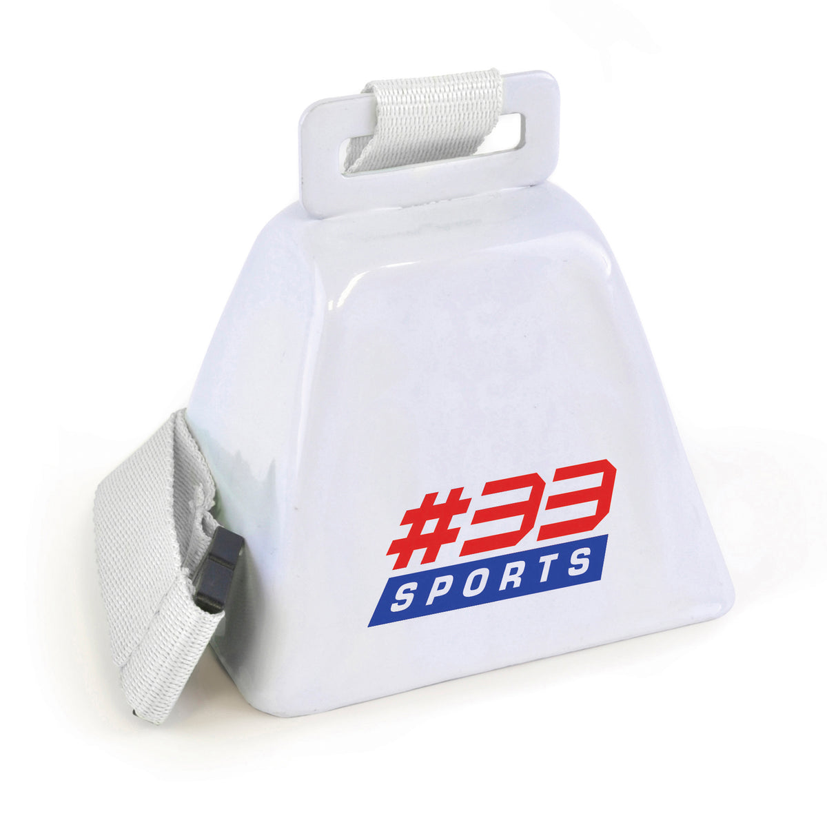 Branded Metal Cow Bell with Lanyard Attachment
