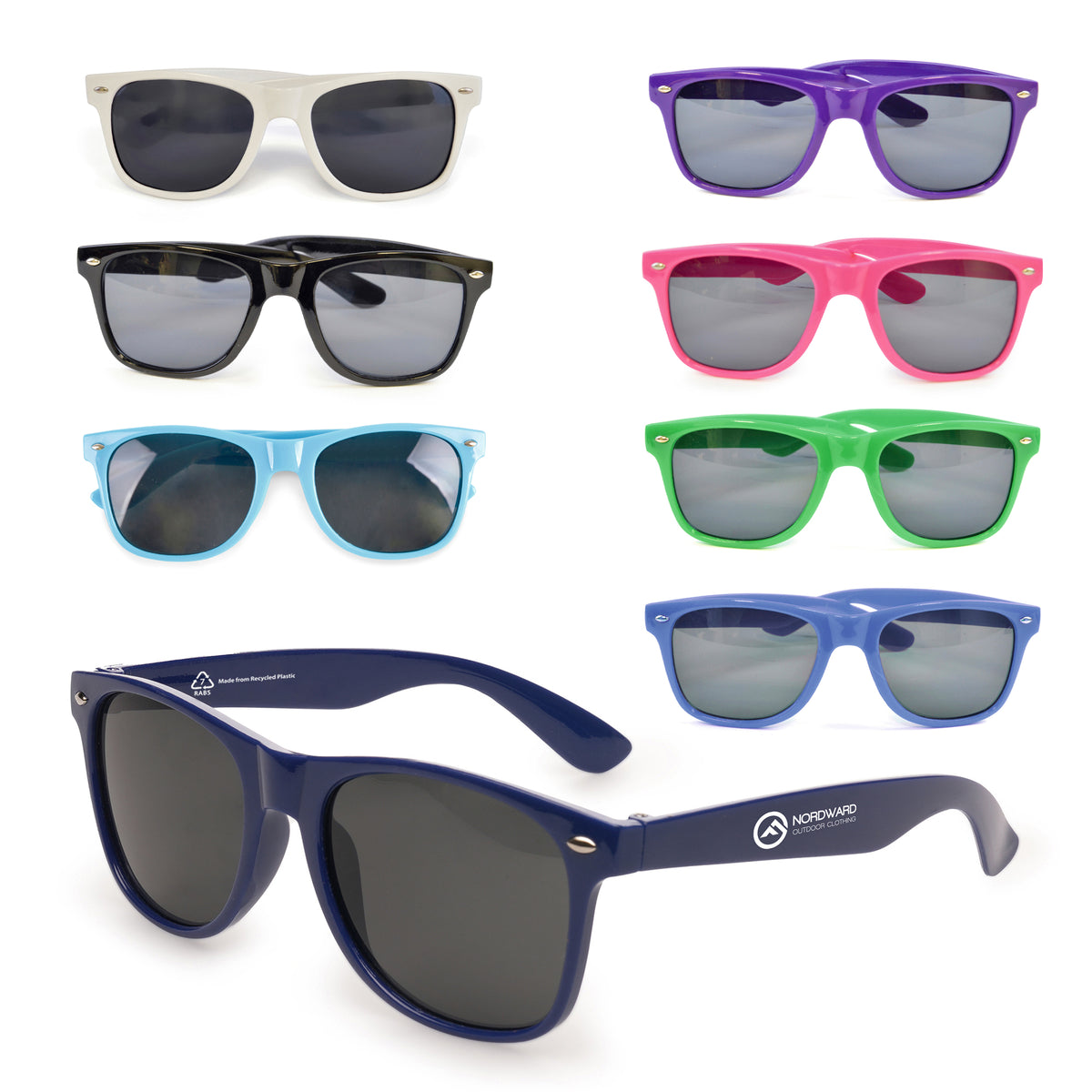 Branded Recycled ABS Plastic Sunglasses