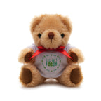 Branded Teddy Bear with Red Ribbon and T-shirt