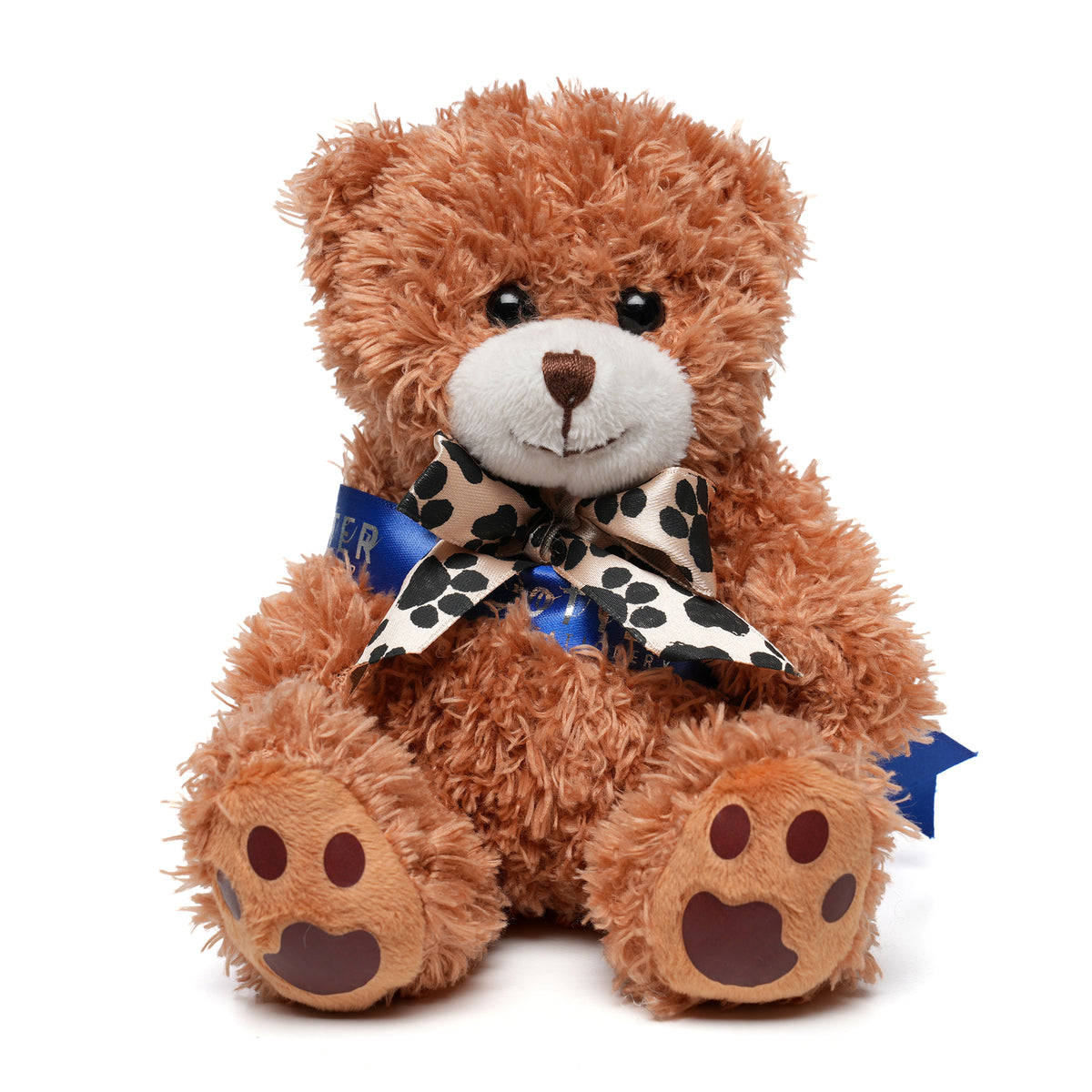 Branded Small Paw Print Teddy Bear in Cinnamon