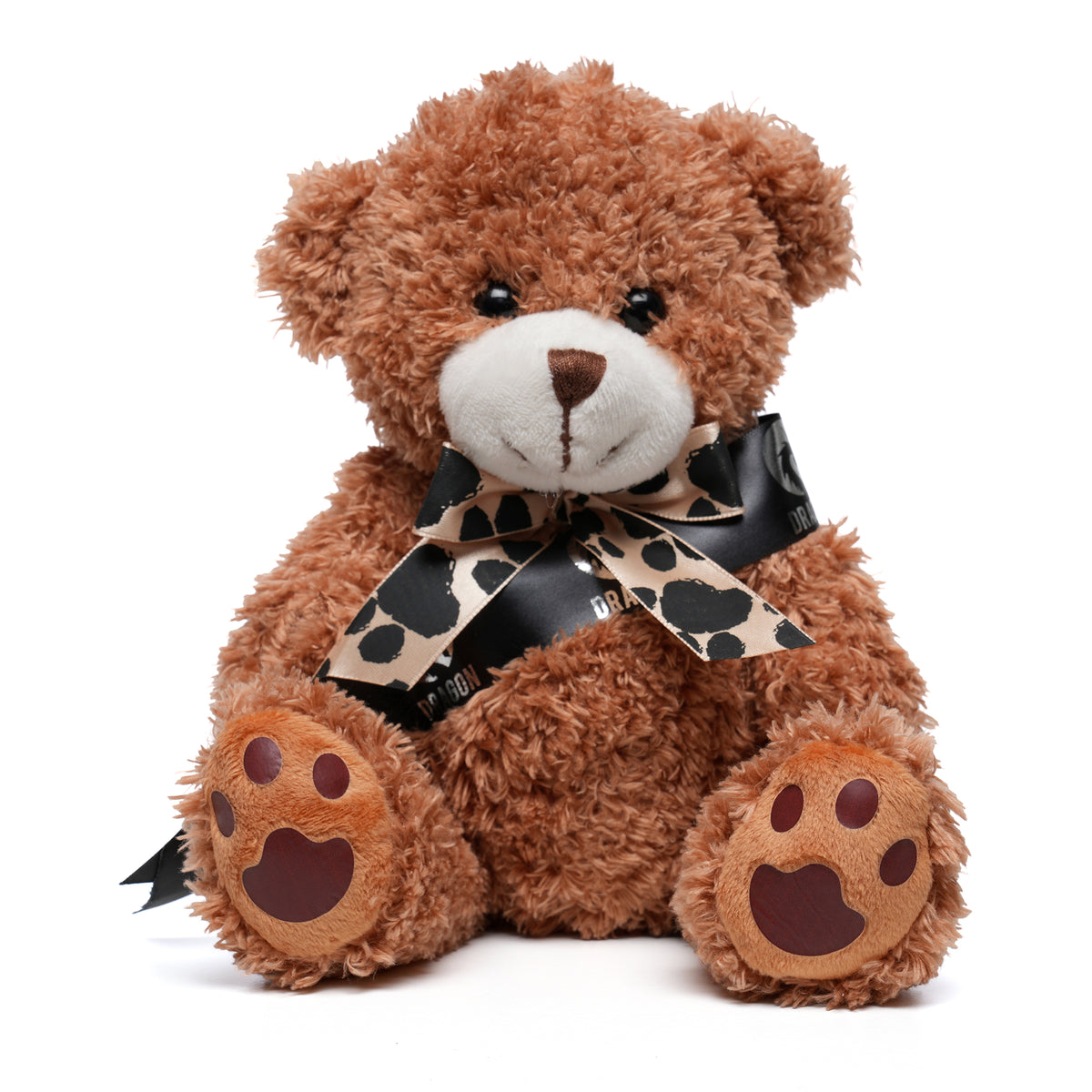 Branded Medium Paw Print Teddy Bear in Cinnamon