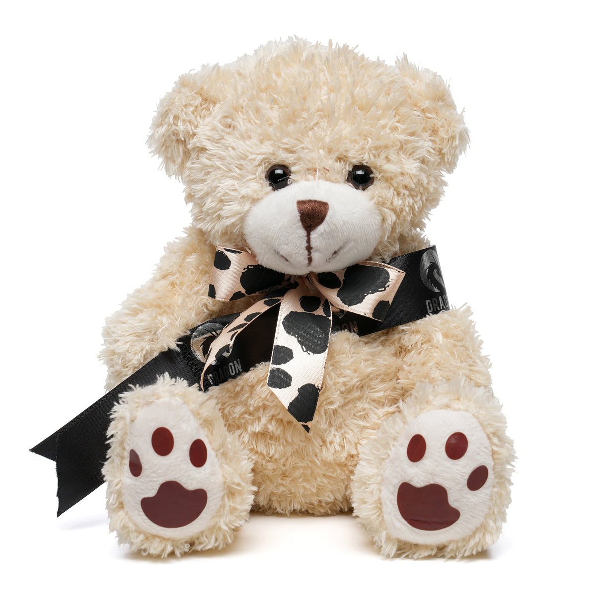Branded Medium Paw Print Teddy Bear in Cappuccino