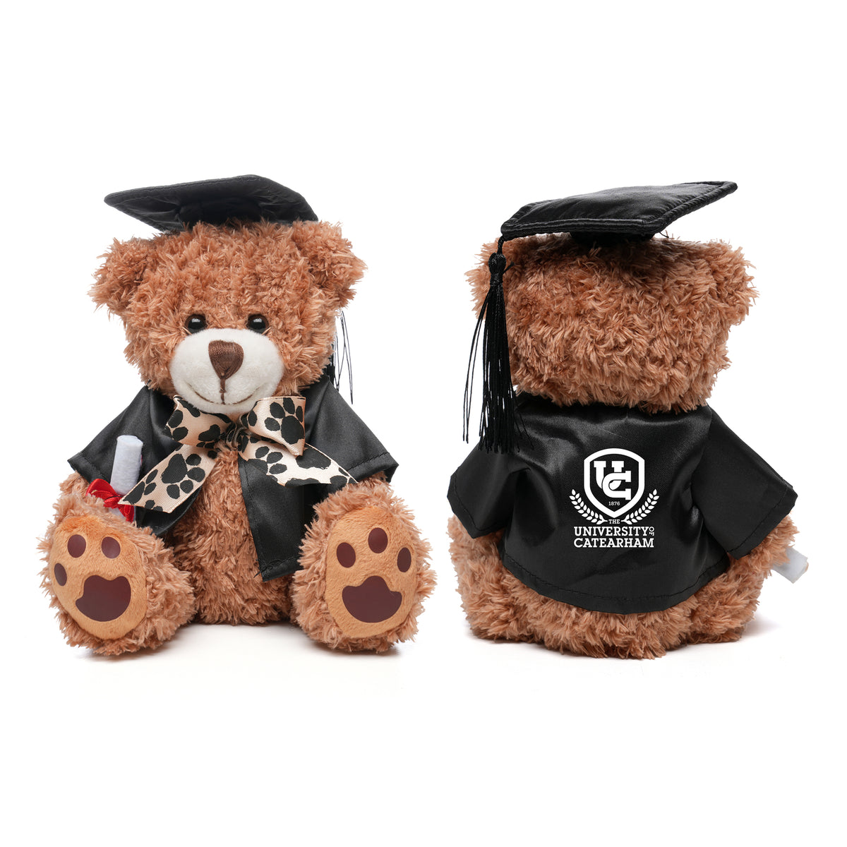 Branded Graduation Teddy Bear with Gown and Scroll
