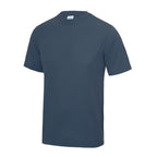 Branded Lightweight Polyester Sports T-Shirt in Airforce Blue