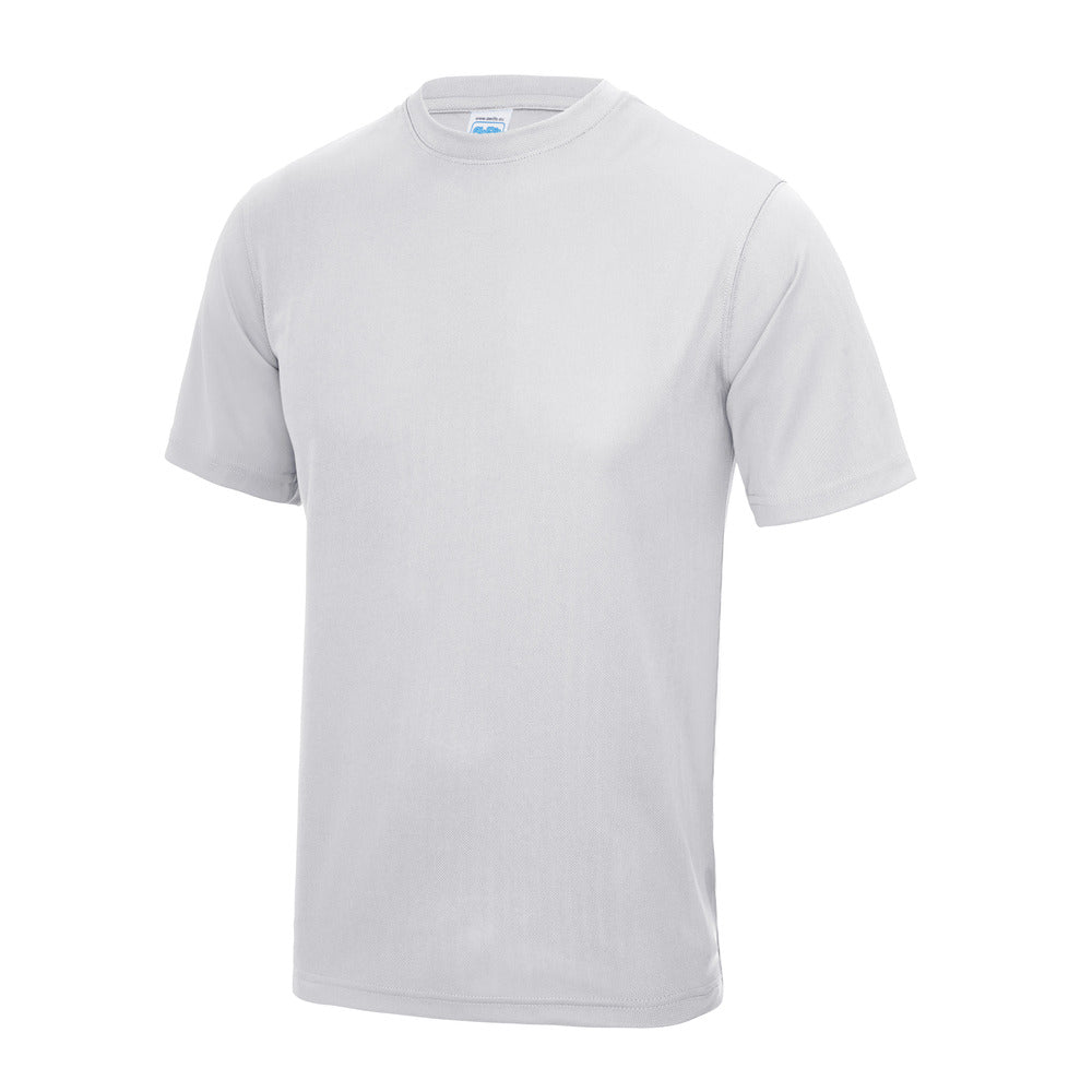 Branded Lightweight Polyester Sports T-Shirt in Ash Grey