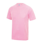 Branded Lightweight Polyester Sports T-Shirt in Baby Pink