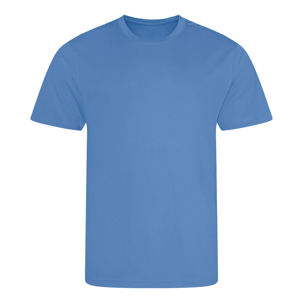 Branded Lightweight Polyester Sports T-Shirt in Cornflower Blue