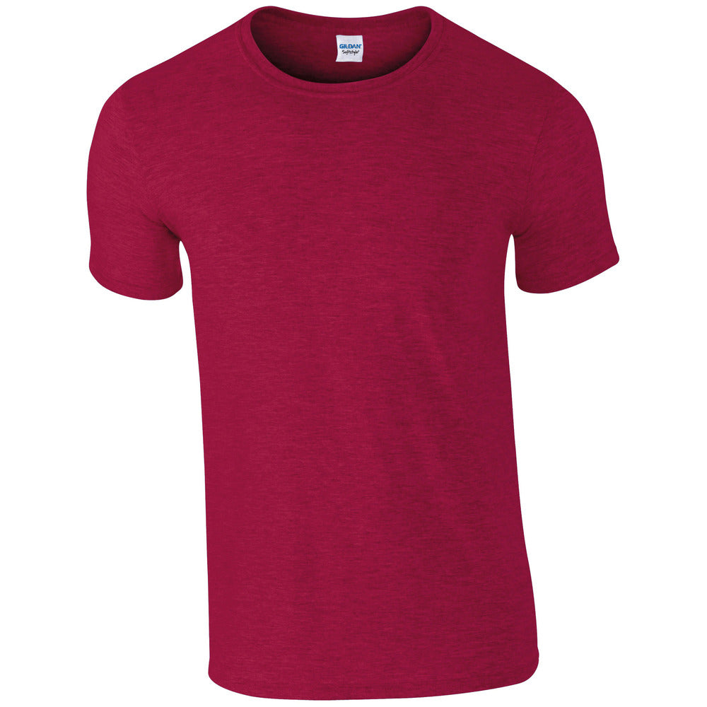 Branded Soft Ringspun Cotton Blend T-Shirt in Antique Cherry Red