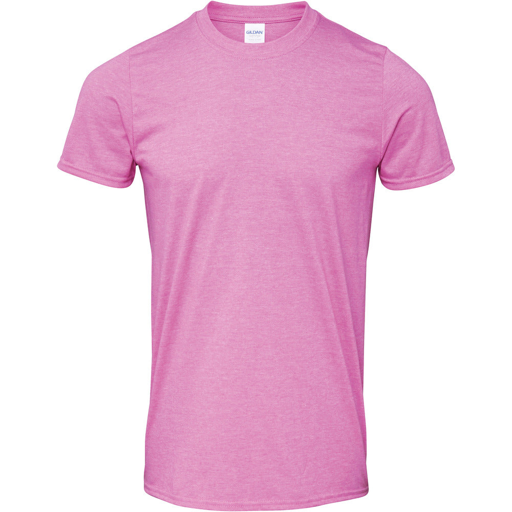 Branded Soft Ringspun Cotton Blend T-Shirt in Azalea