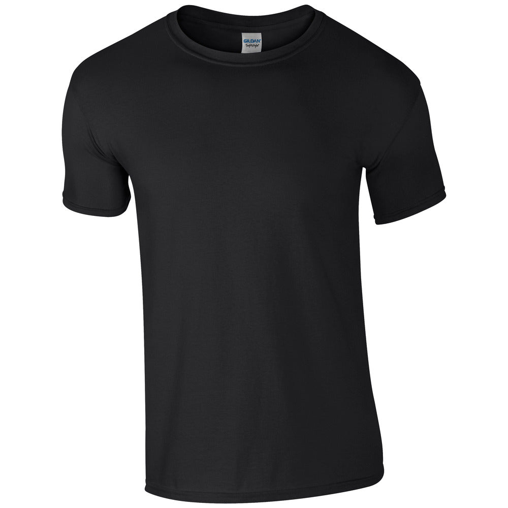 Branded Soft Ringspun Cotton Blend T-Shirt in Black