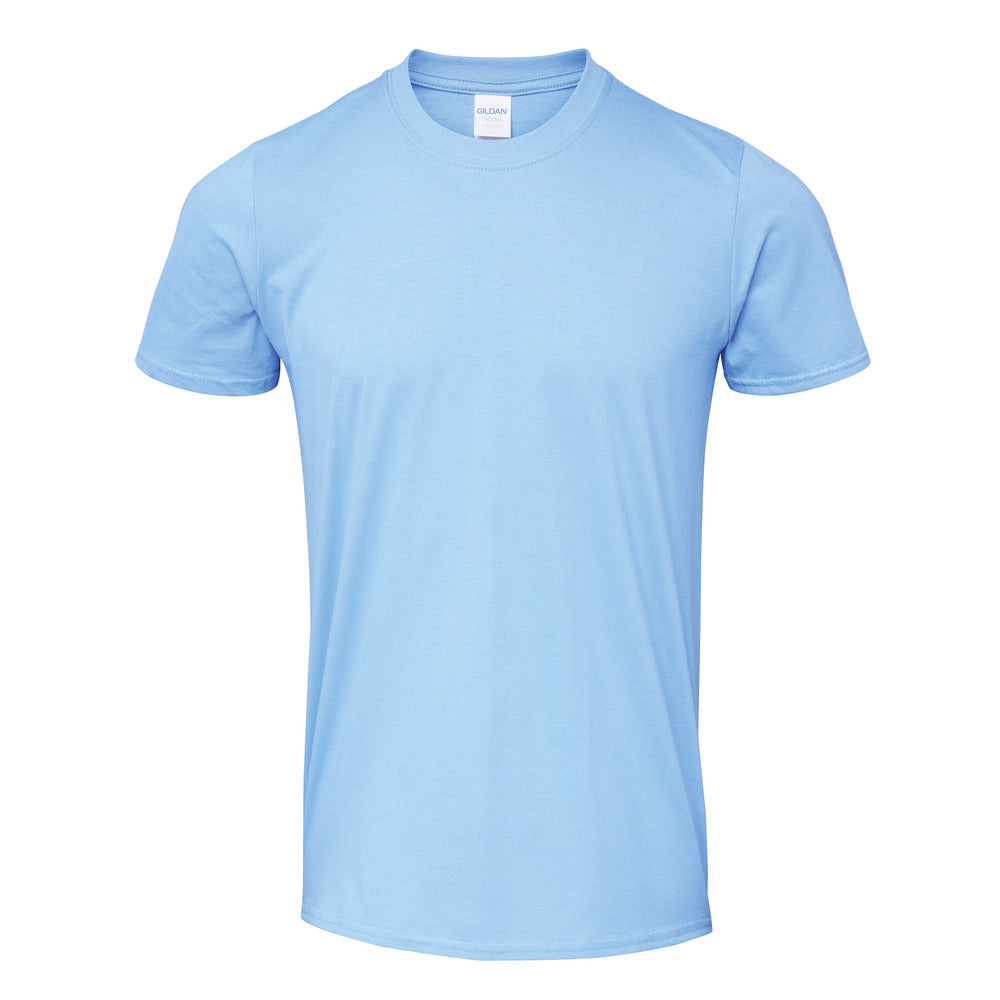 Branded Soft Ringspun Cotton Blend T-Shirt in Carolina Blue