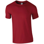 Branded Soft Ringspun Cotton Blend T-Shirt in Cardinal Red