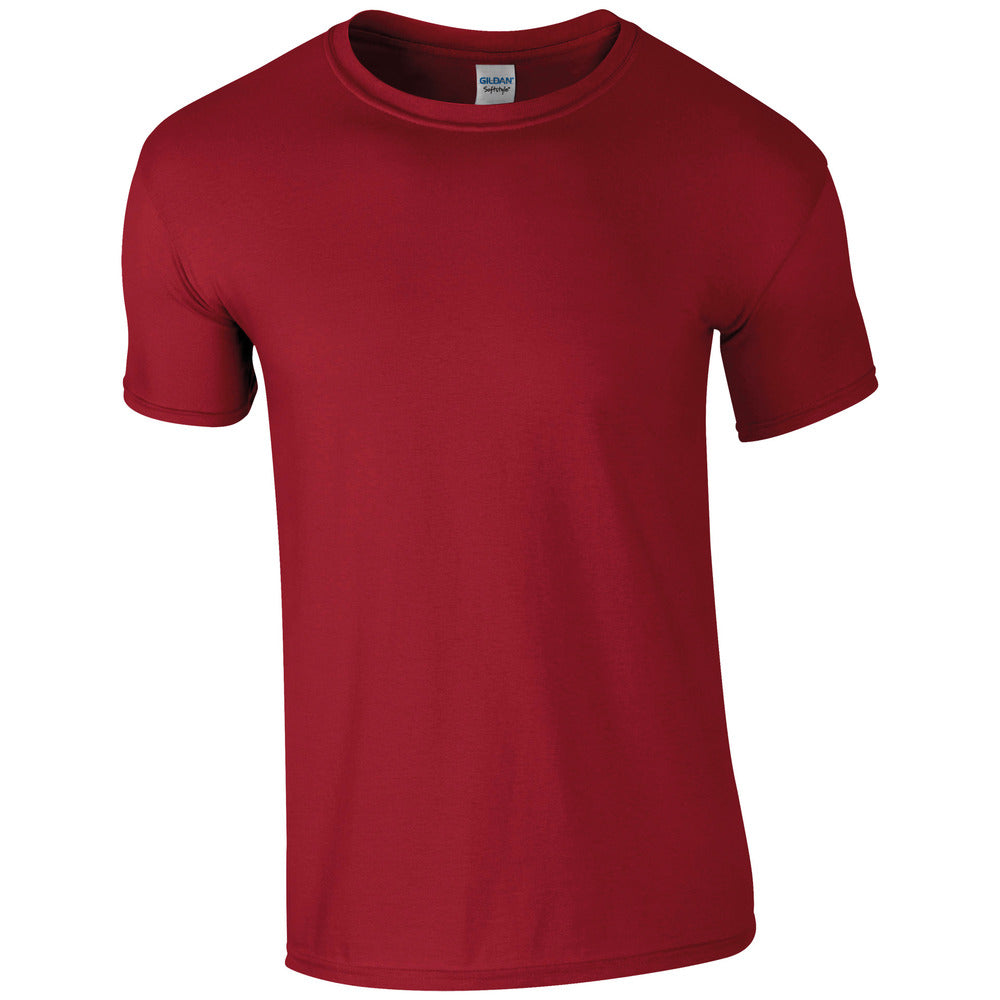 Branded Soft Ringspun Cotton Blend T-Shirt in Cardinal Red