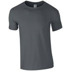 Branded Soft Ringspun Cotton Blend T-Shirt in Charcoal