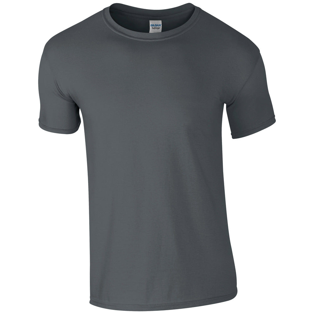 Branded Soft Ringspun Cotton Blend T-Shirt in Charcoal