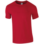 Branded Soft Ringspun Cotton Blend T-Shirt in Cherry Red