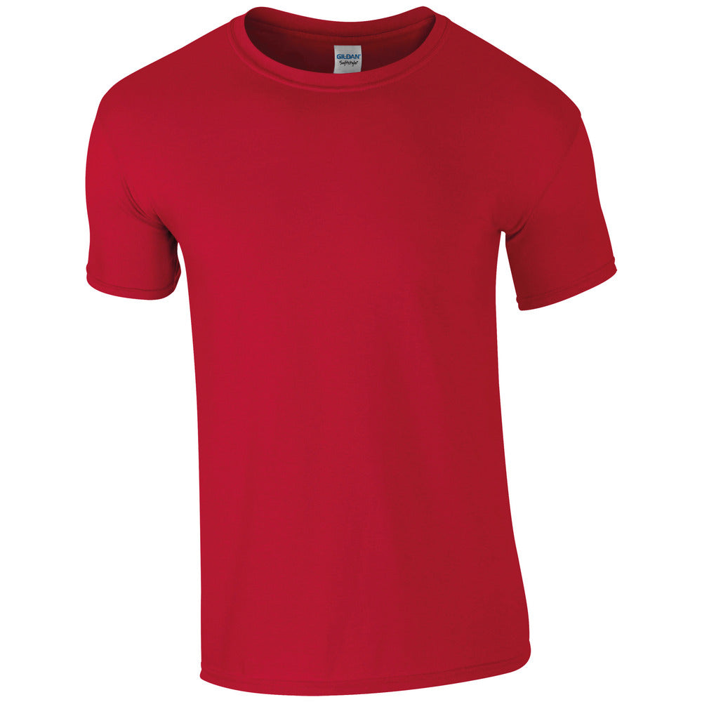 Branded Soft Ringspun Cotton Blend T-Shirt in Cherry Red