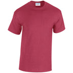 Branded Heavy Cotton Crew Neck T-Shirt in Antique Cherry Red