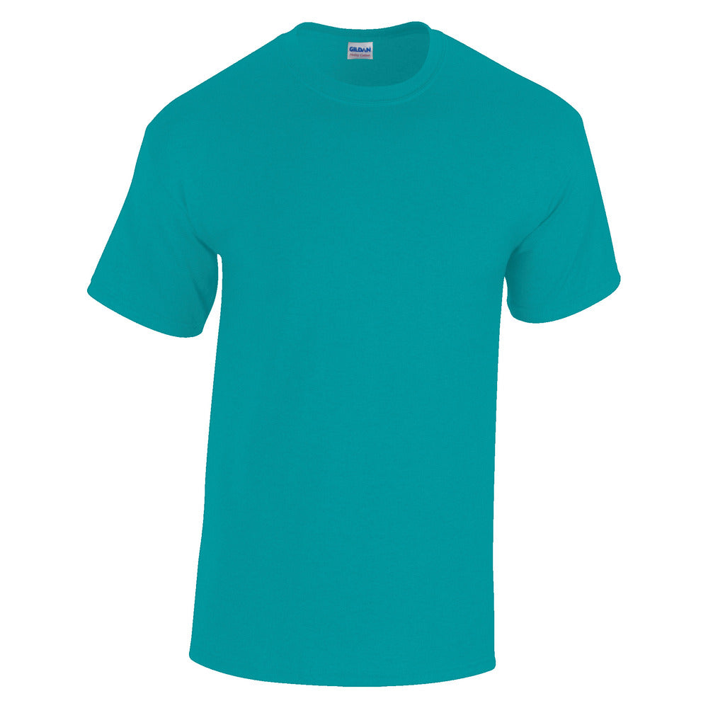 Branded Heavy Cotton Crew Neck T-Shirt in Antique Jade Dome