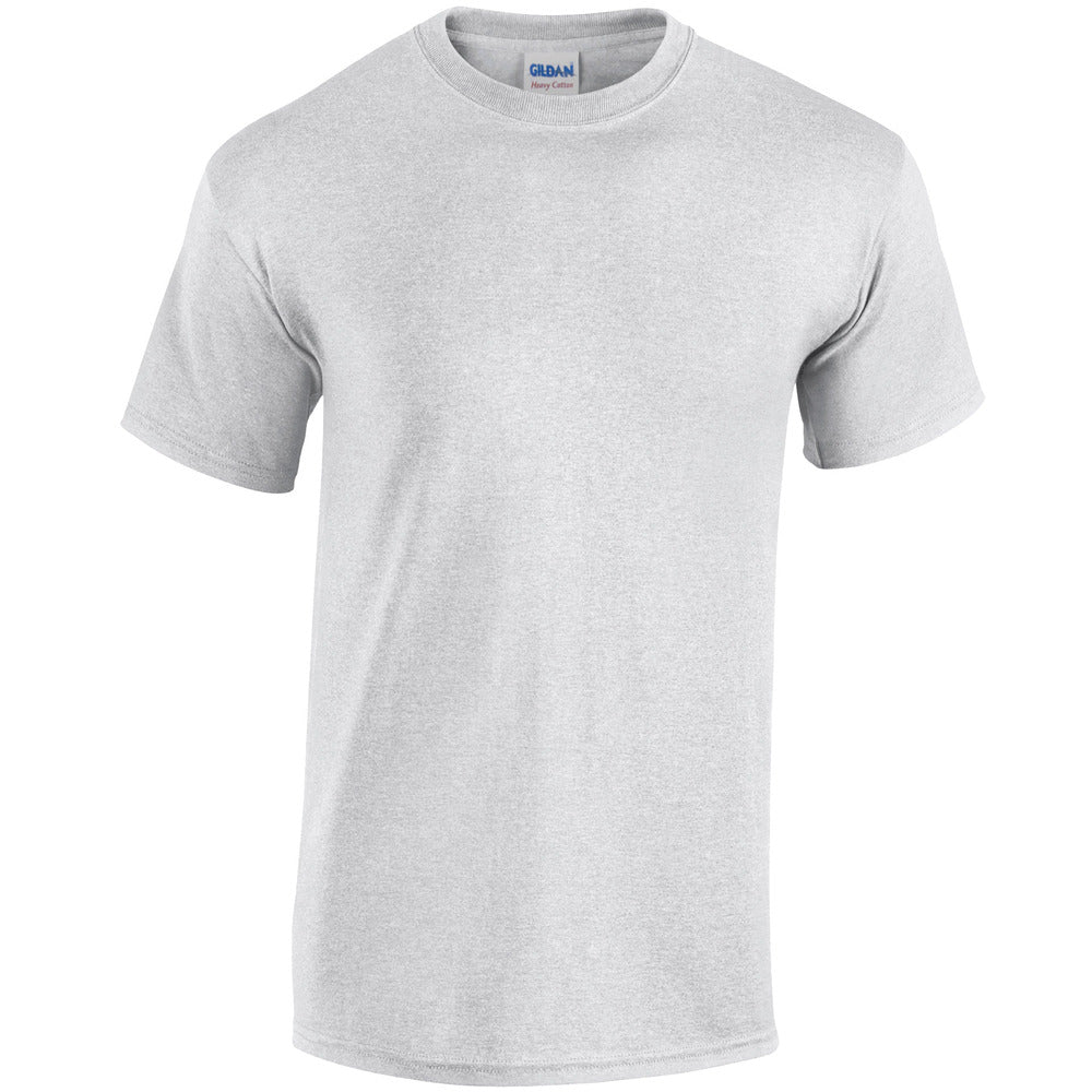 Branded Heavy Cotton Crew Neck T-Shirt in Ash Grey