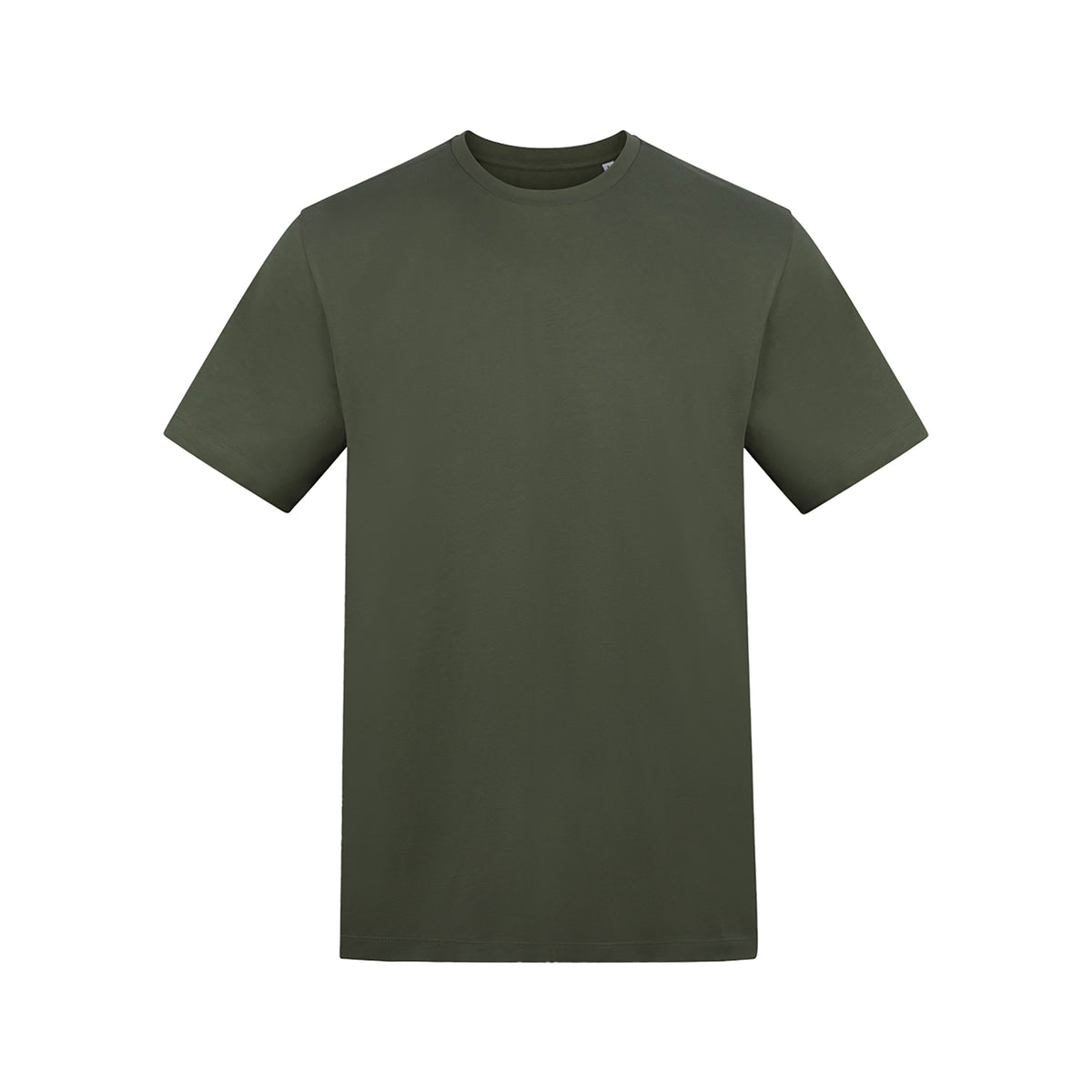 Branded Unisex Relaxed Fit Cotton T-Shirt in Earthy Green