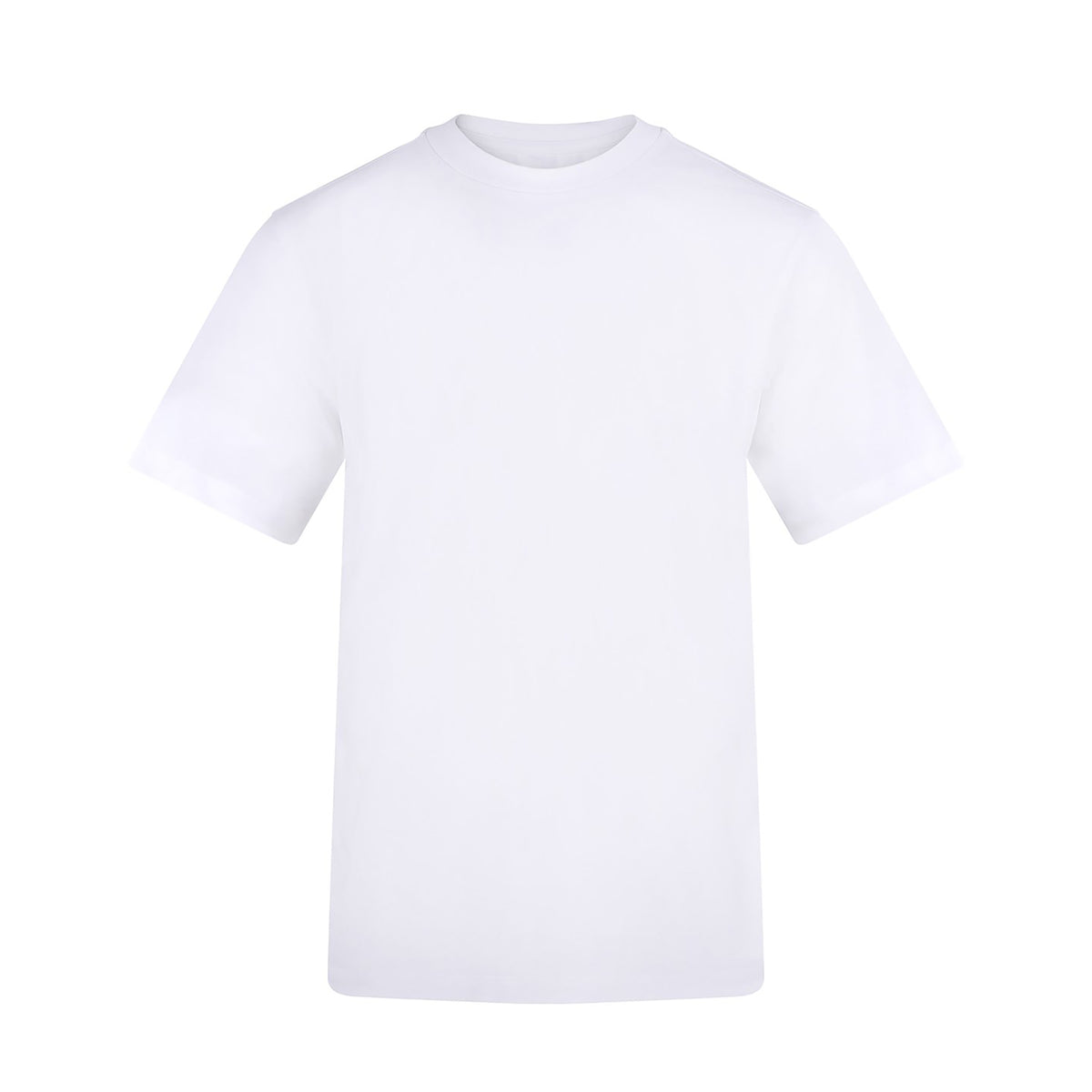 Branded Relaxed Fit Cotton T-Shirt with Taped Neck in Arctic White