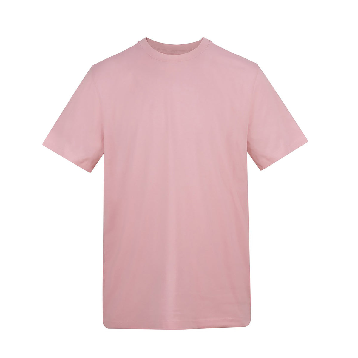 Branded Relaxed Fit Cotton T-Shirt with Taped Neck in Baby Pink
