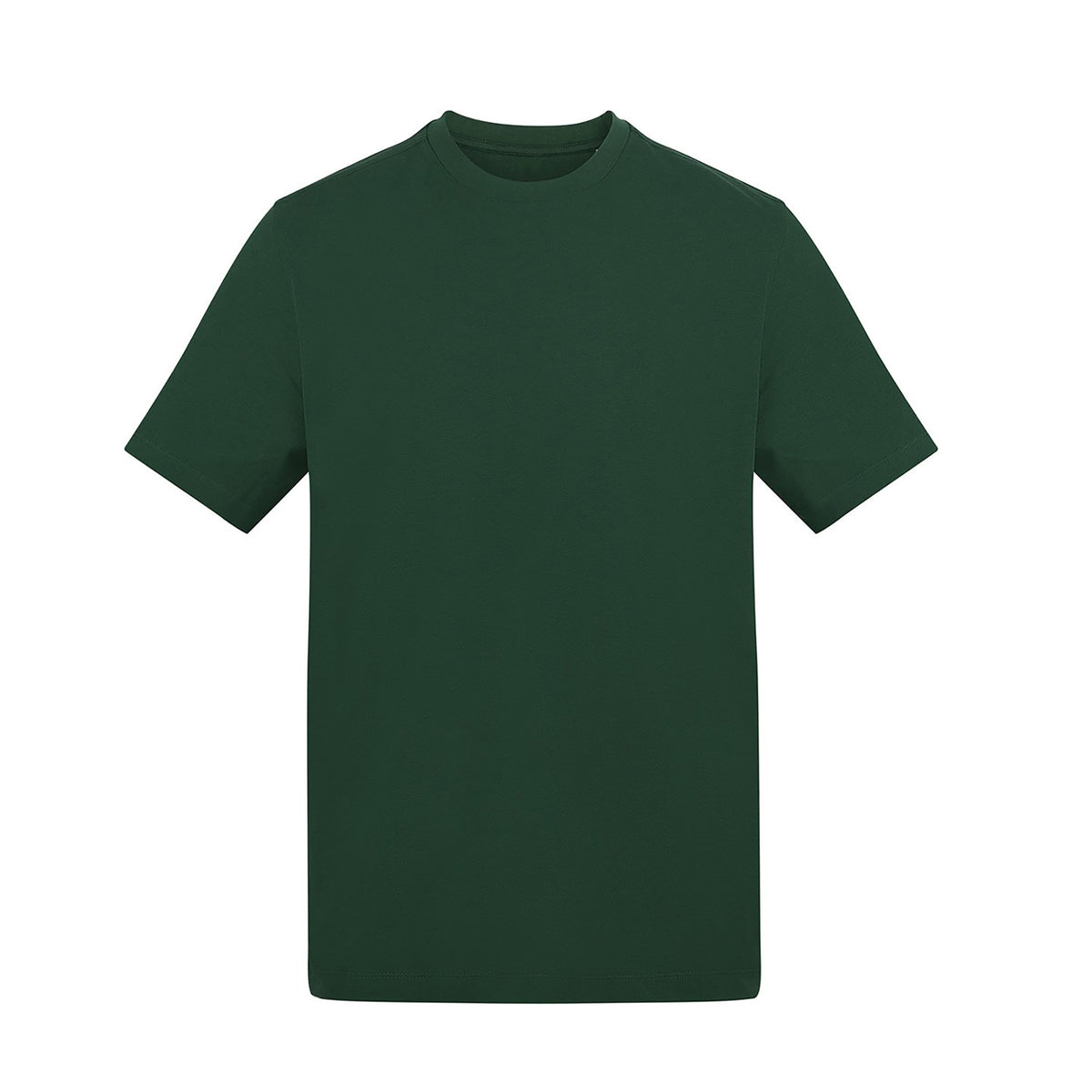 Branded Relaxed Fit Cotton T-Shirt with Taped Neck in Bottle Green