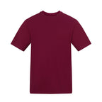 Branded Relaxed Fit Cotton T-Shirt with Taped Neck in Burgandy