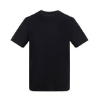 Branded Relaxed Fit Cotton T-Shirt with Taped Neck in Deep Black