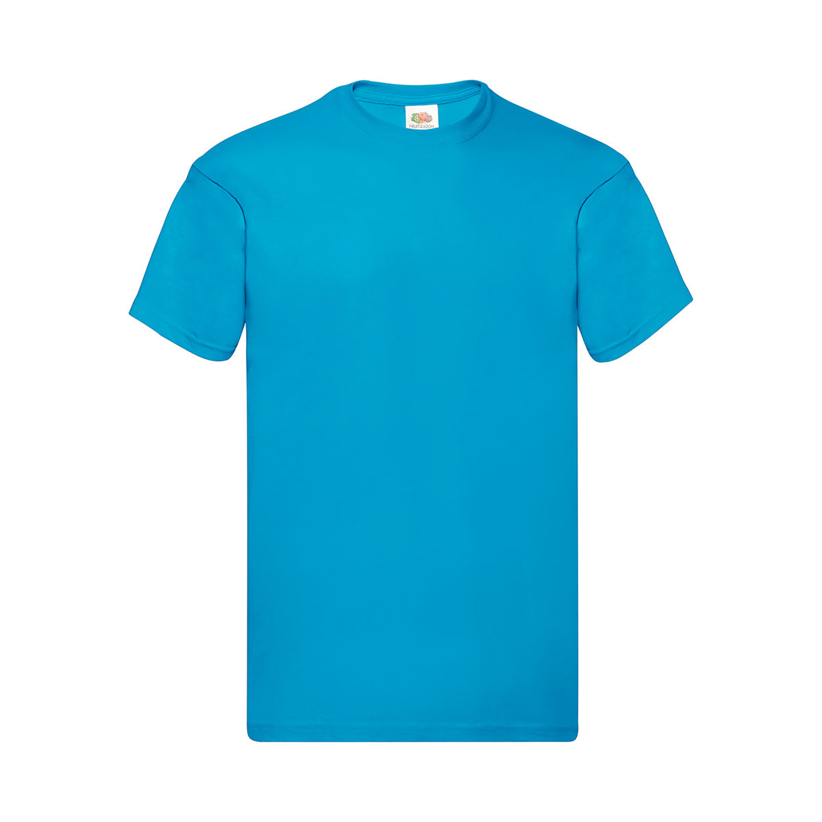 Branded Men's Soft Cotton Crew Neck T-Shirt in Azure Blue