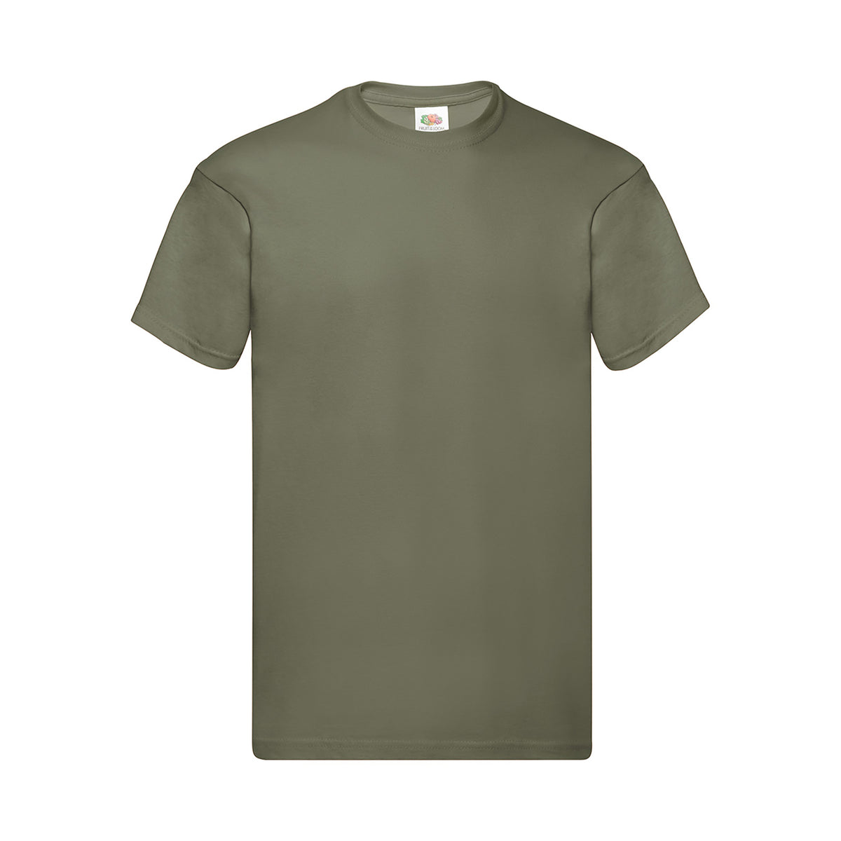 Branded Men's Soft Cotton Crew Neck T-Shirt in Classic Olive