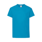 Branded Kids' Cotton Crew Neck T-Shirt in Azure Blue