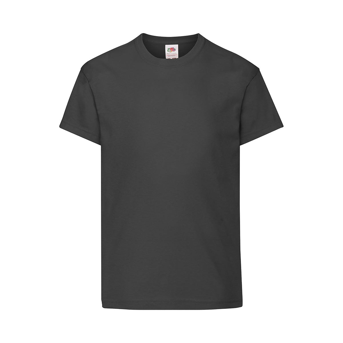 Branded Kids' Cotton Crew Neck T-Shirt in Black