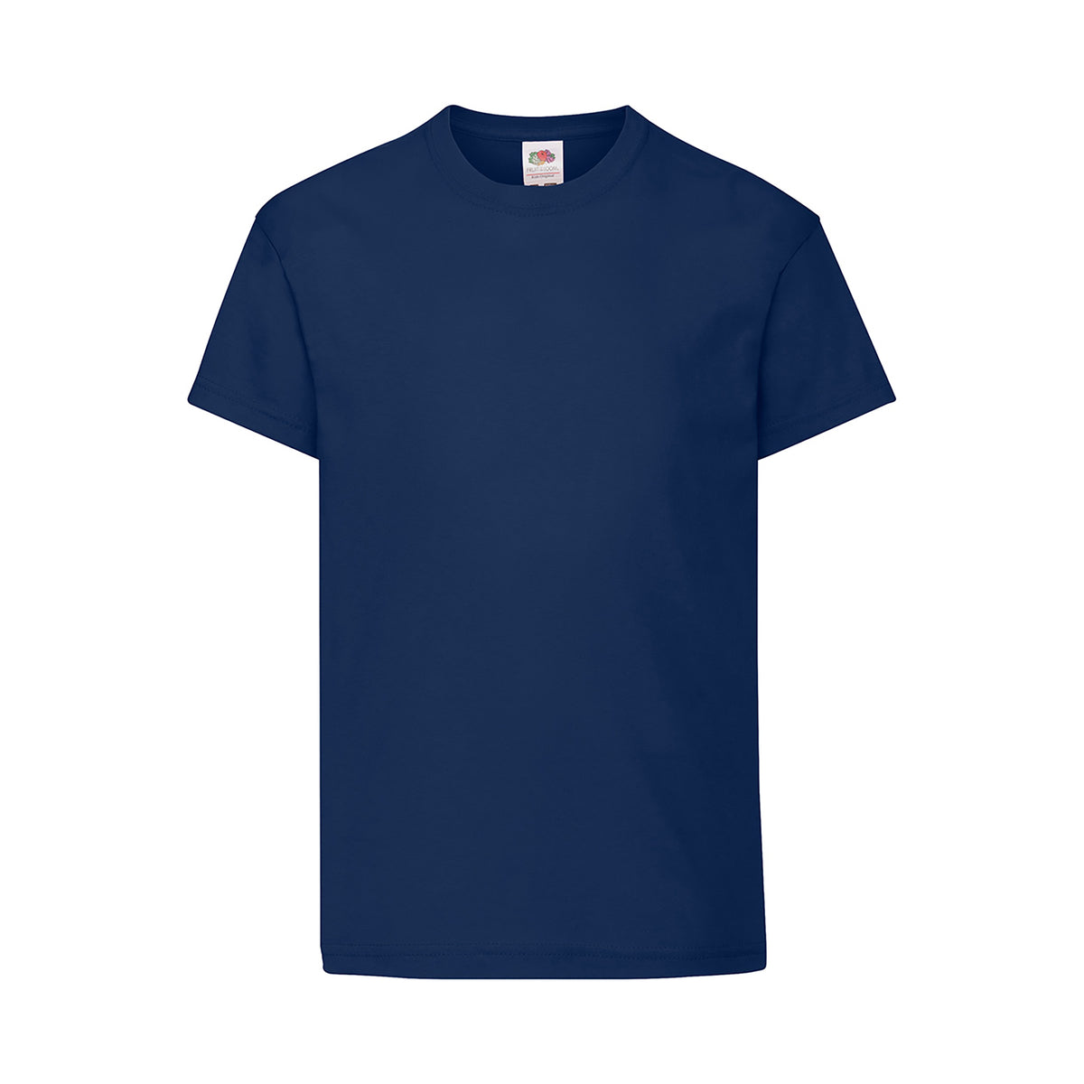 Branded Kids' Cotton Crew Neck T-Shirt in Navy