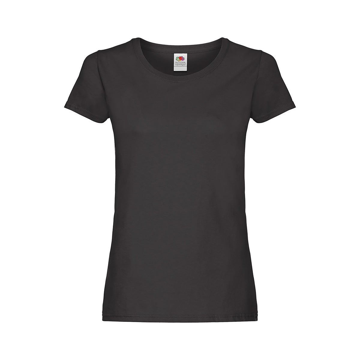 Branded Women's Soft Cotton Crew Neck T-Shirt in Black