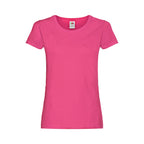 Branded Women's Soft Cotton Crew Neck T-Shirt in Fuchsia