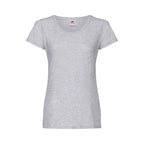 Branded Women's Soft Cotton Crew Neck T-Shirt in Heather Grey