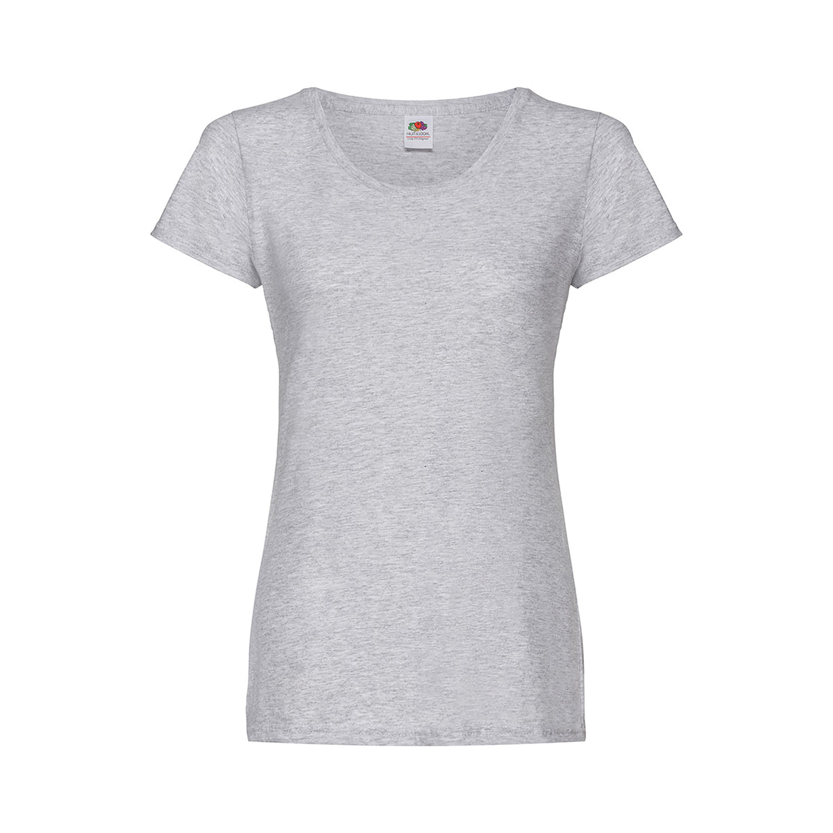 Branded Women's Soft Cotton Crew Neck T-Shirt in Heather Grey