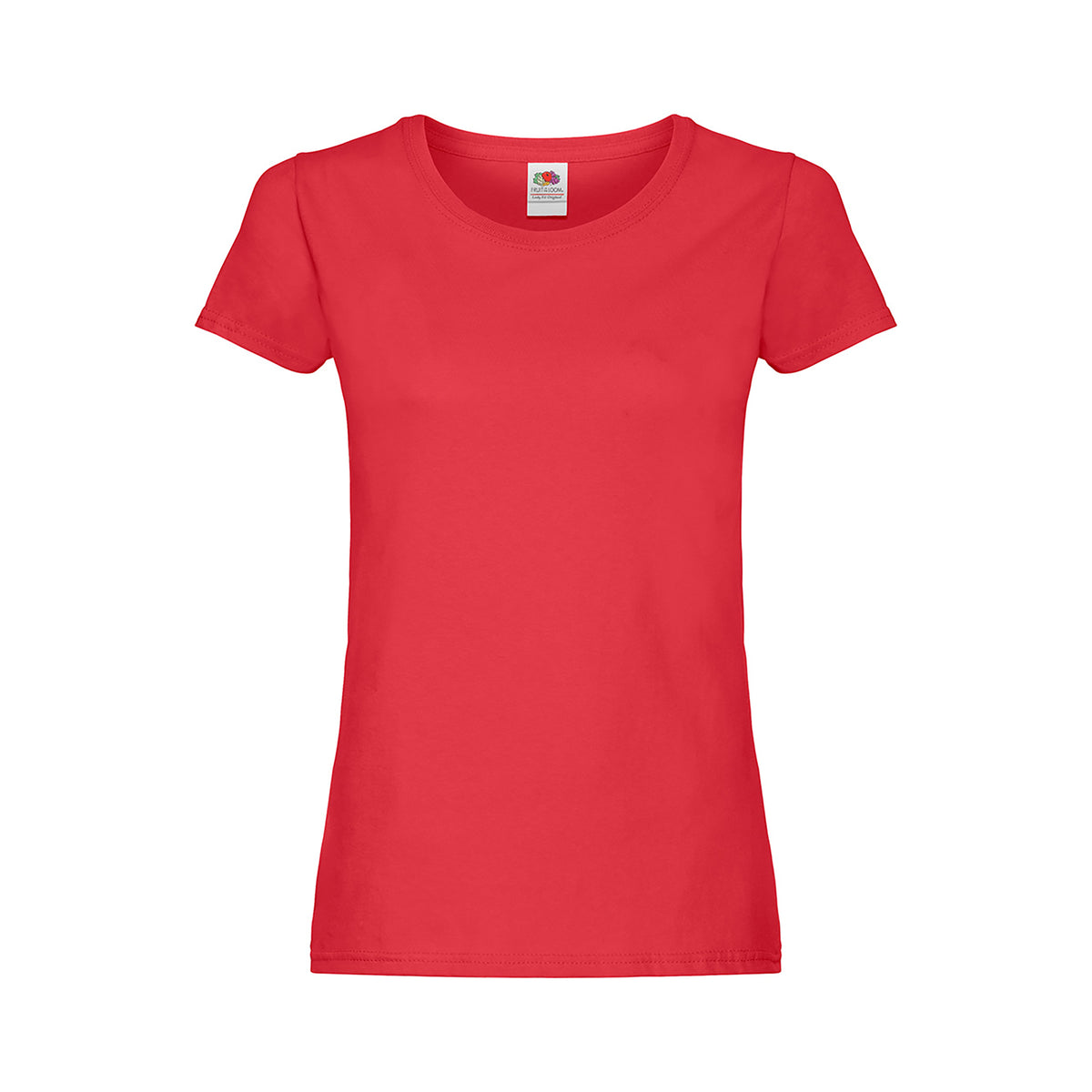 Branded Women's Soft Cotton Crew Neck T-Shirt in Red