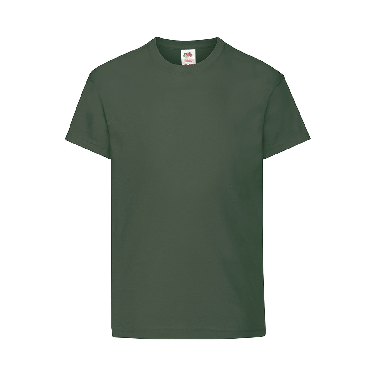 Branded Kids' Soft Cotton Crew Neck T-Shirt in Bottle Green