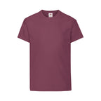 Branded Kids' Soft Cotton Crew Neck T-Shirt in Burgandy