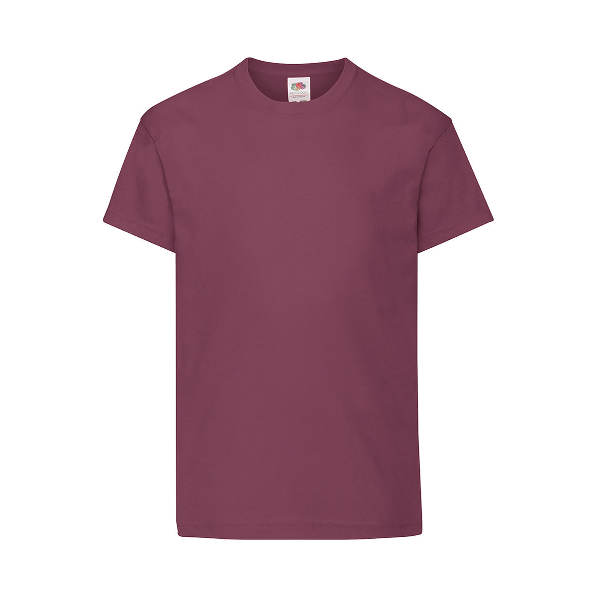 Branded Kids' Soft Cotton Crew Neck T-Shirt in Burgandy