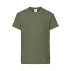 Branded Kids' Soft Cotton Crew Neck T-Shirt in Classic Olive