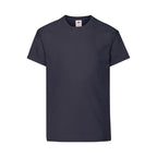 Branded Kids' Soft Cotton Crew Neck T-Shirt in Dark Navy