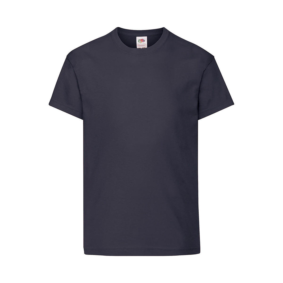 Branded Kids' Soft Cotton Crew Neck T-Shirt in Dark Navy