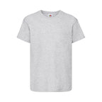 Branded Kids' Soft Cotton Crew Neck T-Shirt in Heather Grey